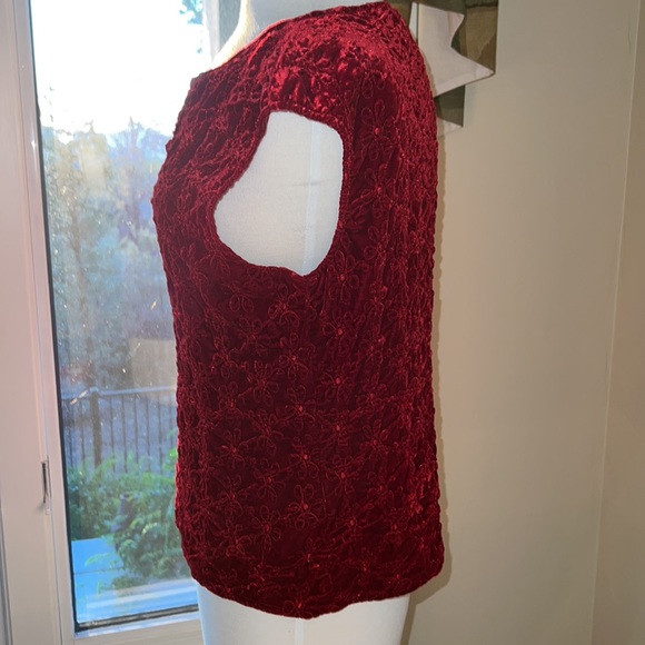 ConradC Collection Red Large Pull Over Textured Deep Wine Red - Picture 5 of 12